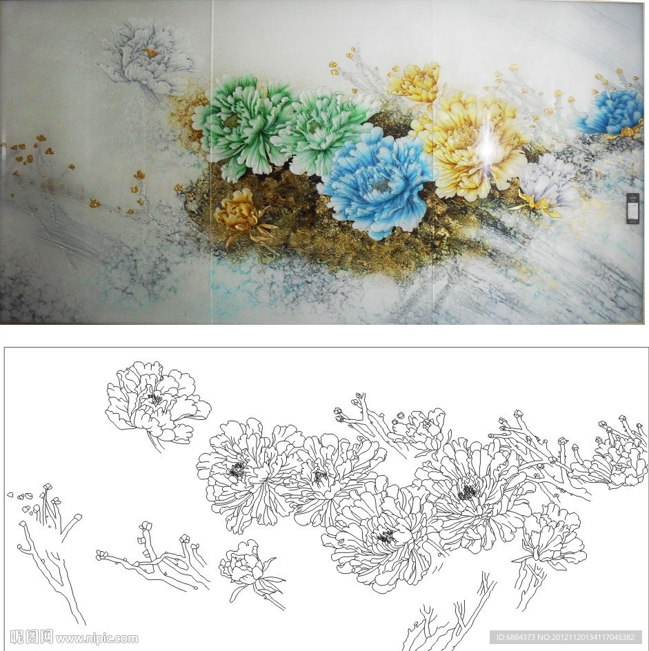 牡丹花 风中牡丹图