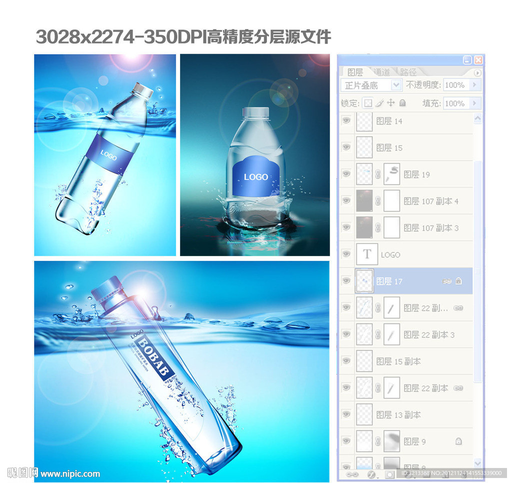 高档矿泉水包装瓶标设计