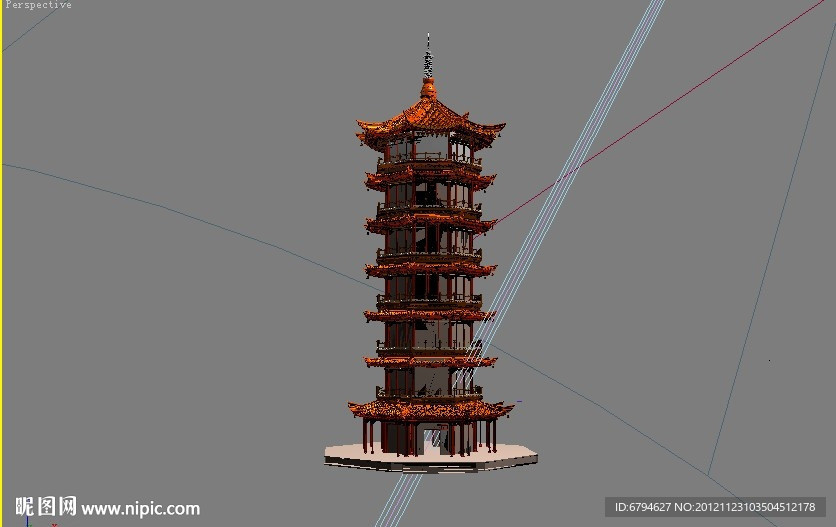 古建模型 古塔