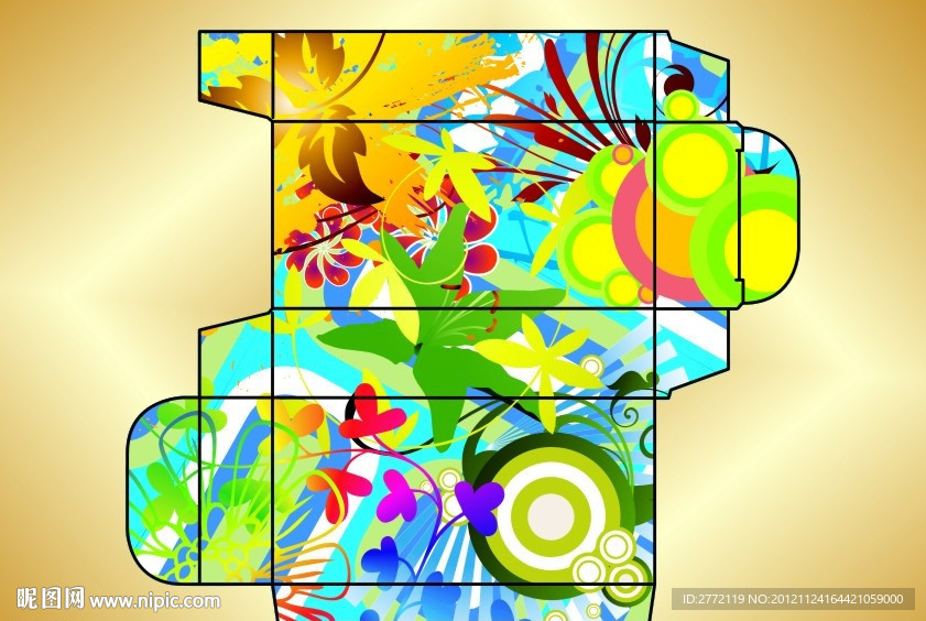 繁花似锦 盒形展开图