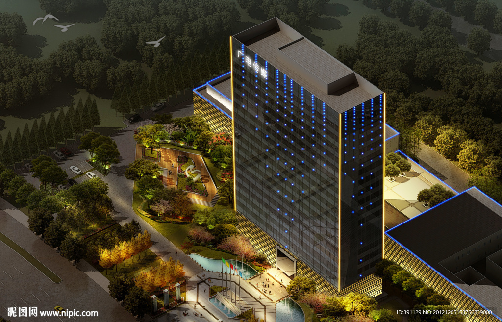 如皋广电夜景效果