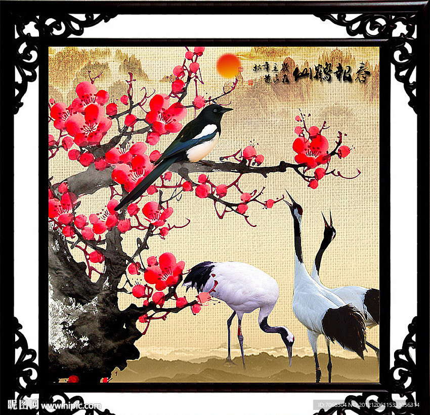 梅花 仙鹤