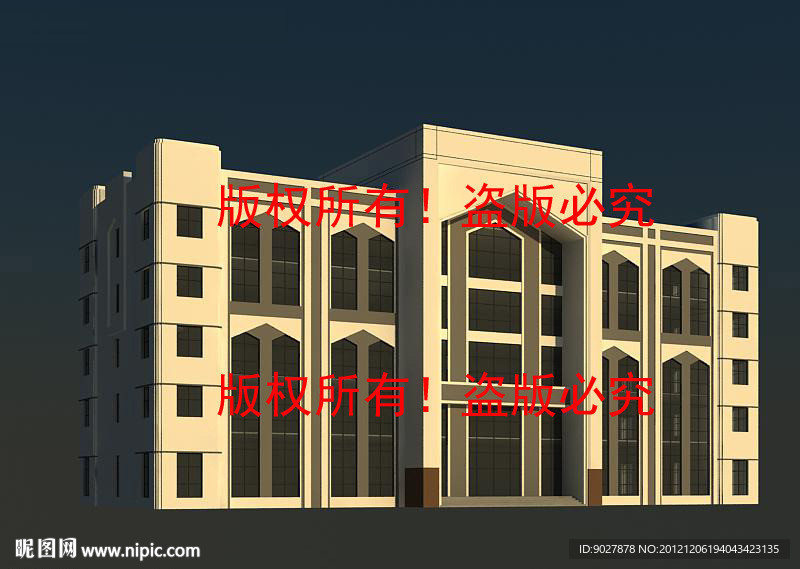 办公楼模型 酒店模型 3D模型 少数民族建筑