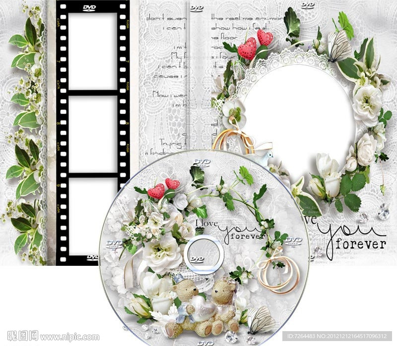 婚庆婚礼DVD光盘和光盘盒设计图片