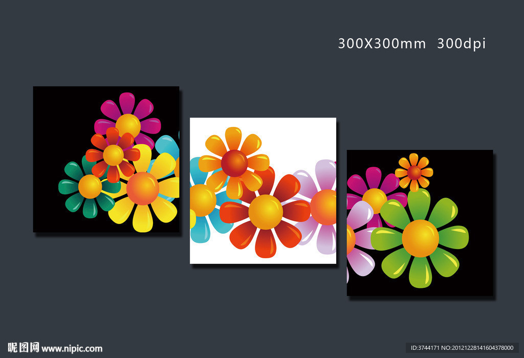 时尚花朵无框画设计模板下载