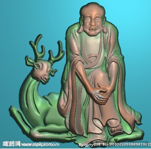 精雕图 十八罗汉挂件之一
