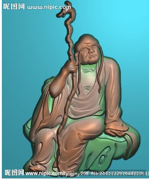 精雕图 十八罗汉挂件之十七