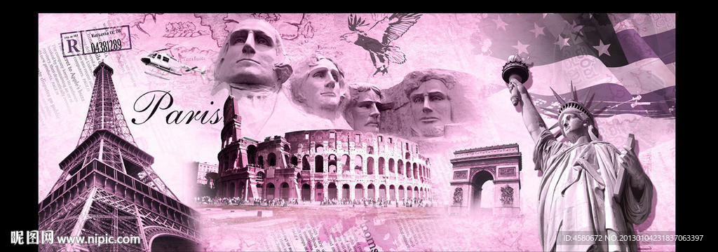 复古墙体装饰画