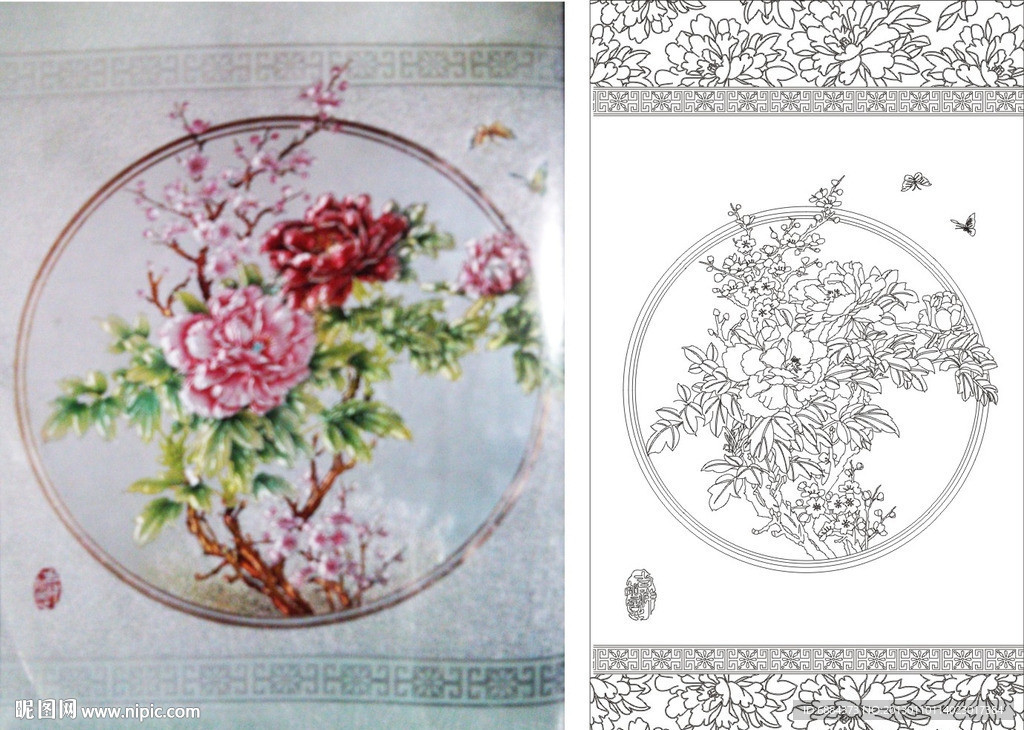 富贵佳人 牡丹 蝴蝶