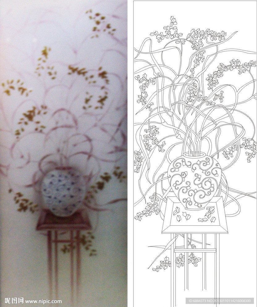 花瓶 金叶子