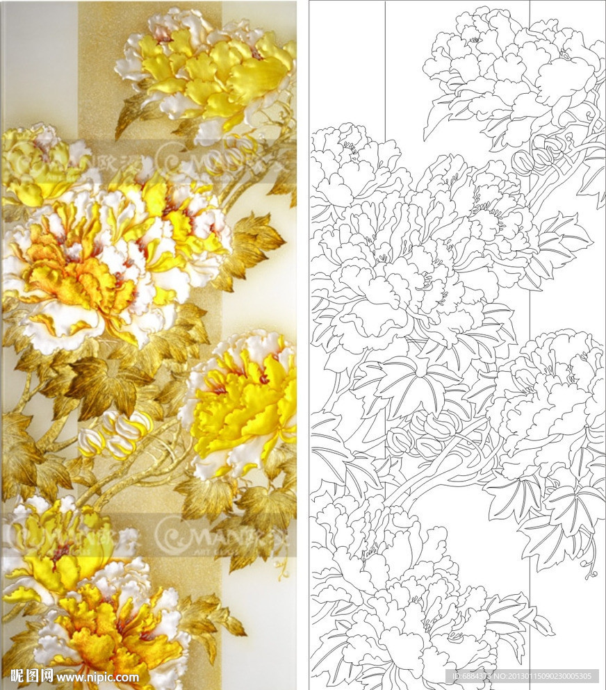 牡丹花 金牡丹 金色牡丹
