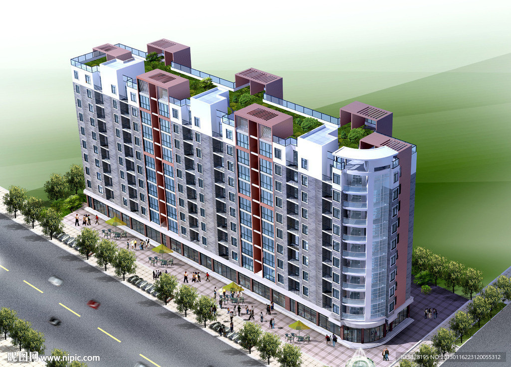 超现代高层住宅加商业MAX加MAP