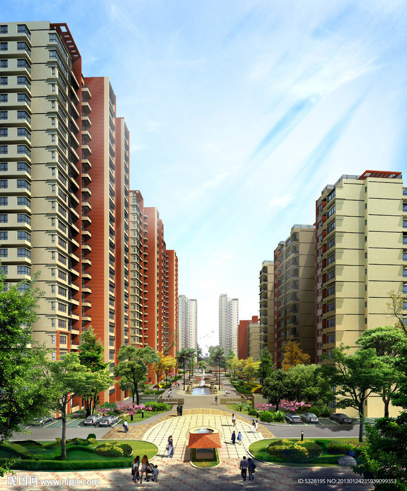 高层住宅内景透视 MAX加MAP