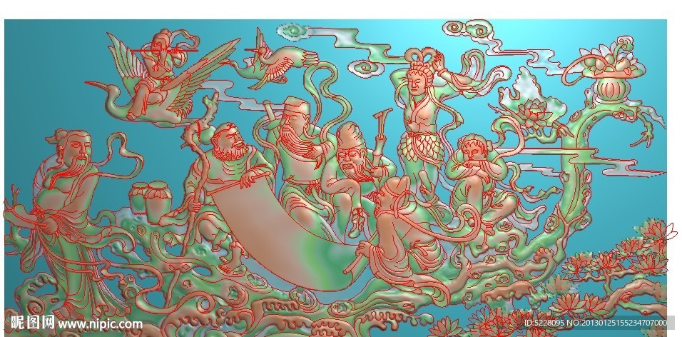 精品八仙过海图