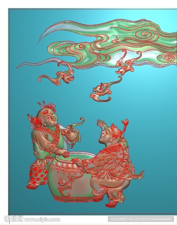 纳福迎祥童子