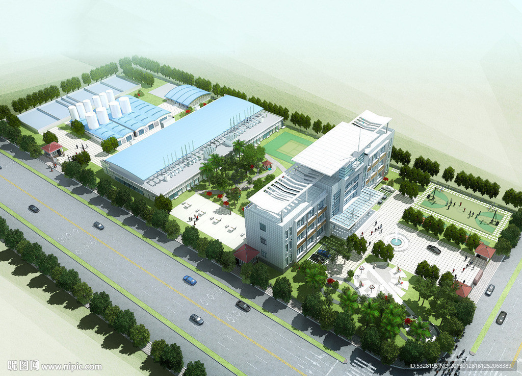 某化工厂办公楼厂房 全模MAX加MAP