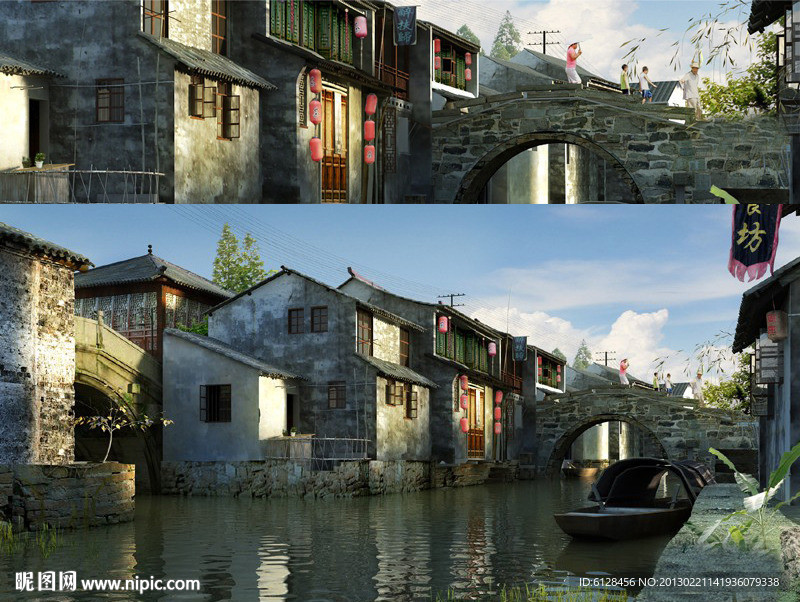 古镇周庄 照片级效果