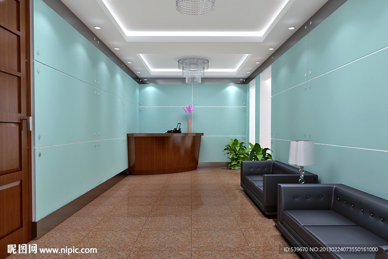 前台接待大厅效果图贴图材质全