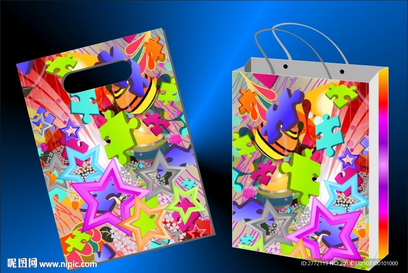 七巧板花丽 环保袋