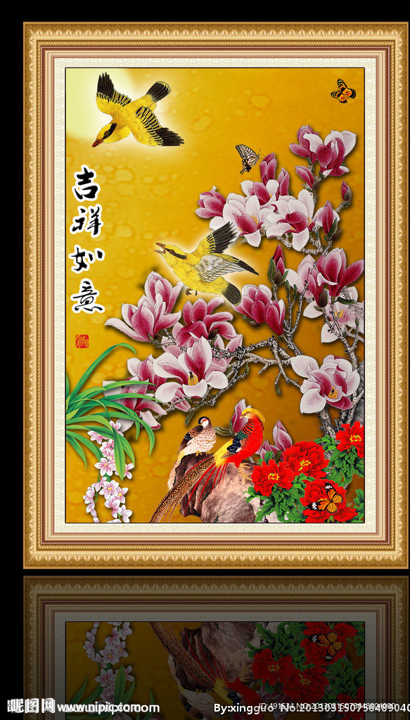 工笔挂画 吉祥如意