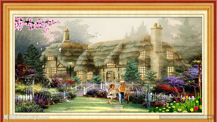 油画 漂亮的乡村油画