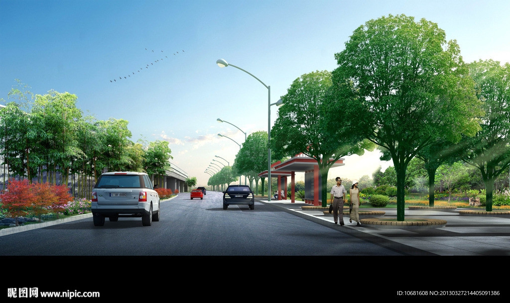 道路景观透视