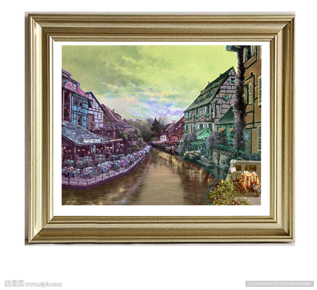 美克美家装饰画油画无框画