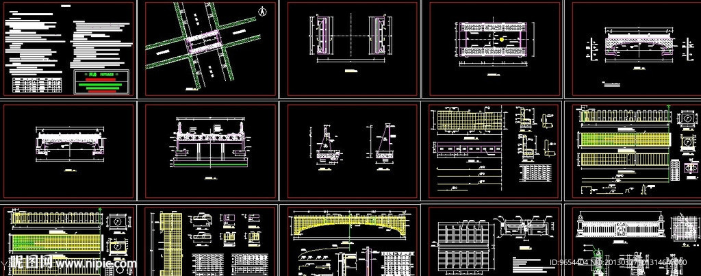 景观桥施工图全套