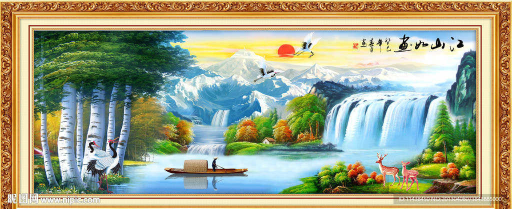 山水画 油画风景