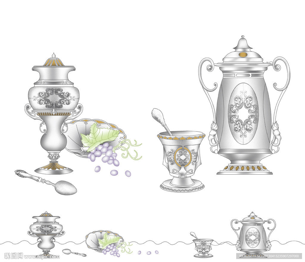 精美茶具（通道分色）