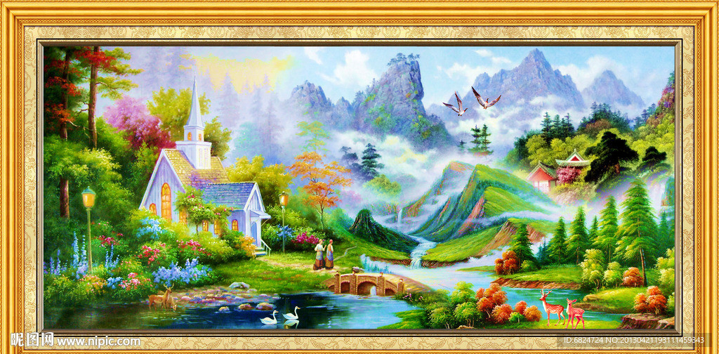 油画风景 欧式油画风景