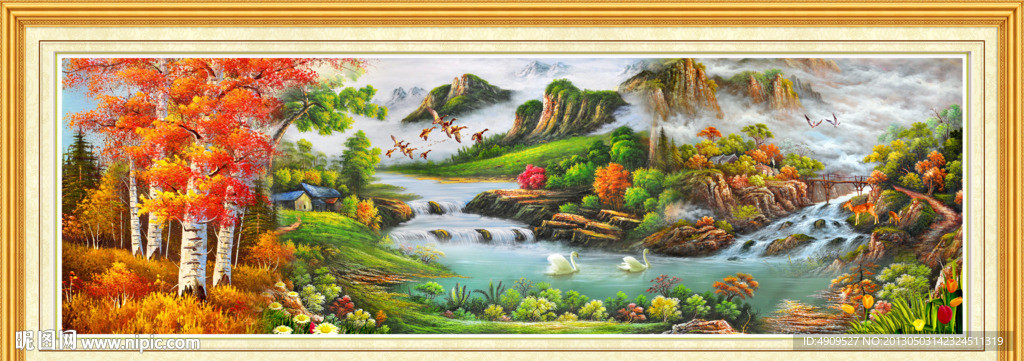 聚宝盆油画