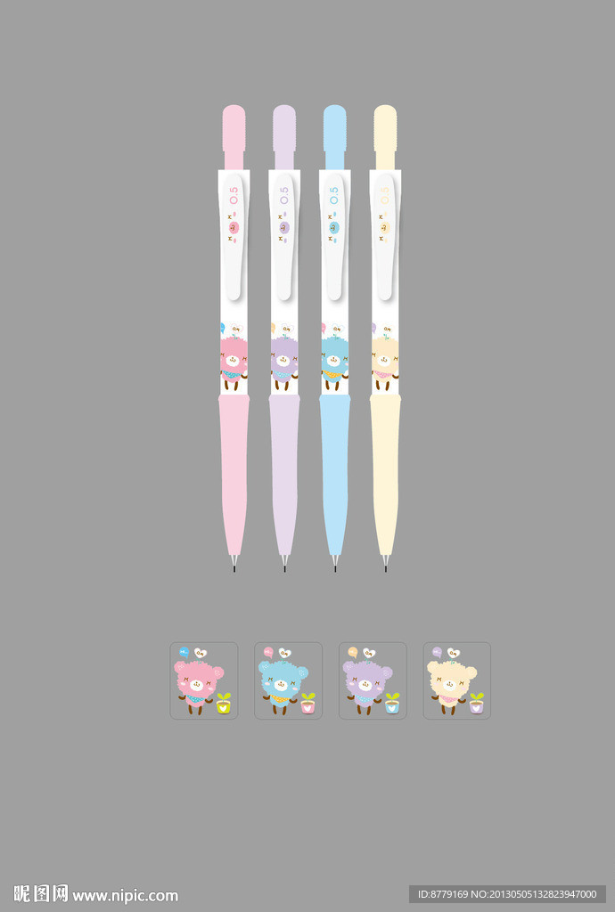 铅笔可爱熊不干胶
