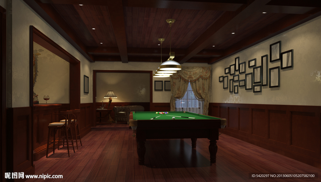 别墅娱乐室效果图
