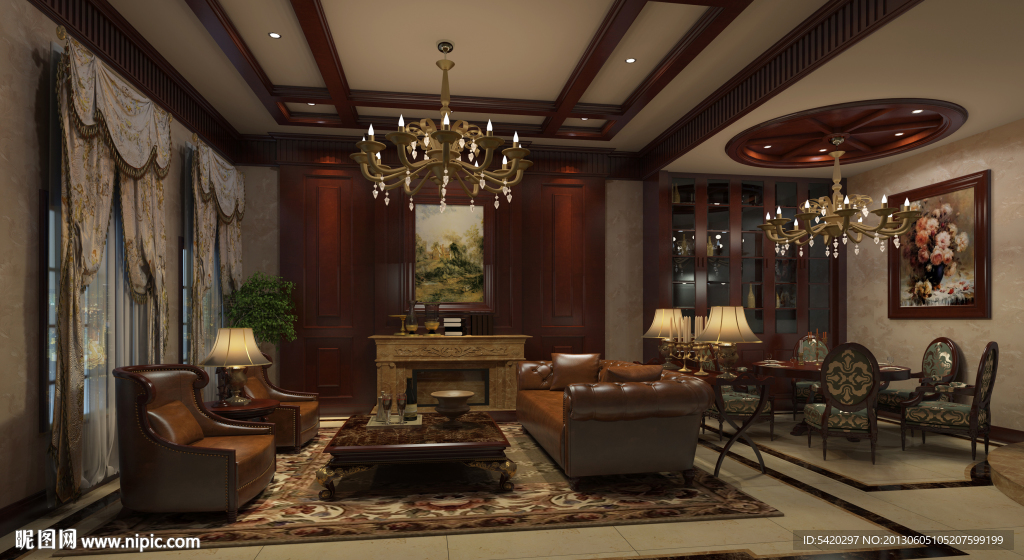 别墅客厅效果图