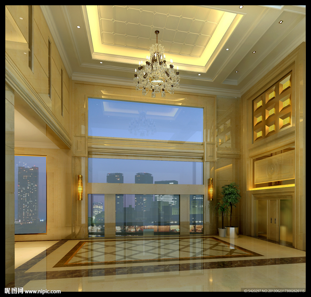 单身公寓入户大堂二楼