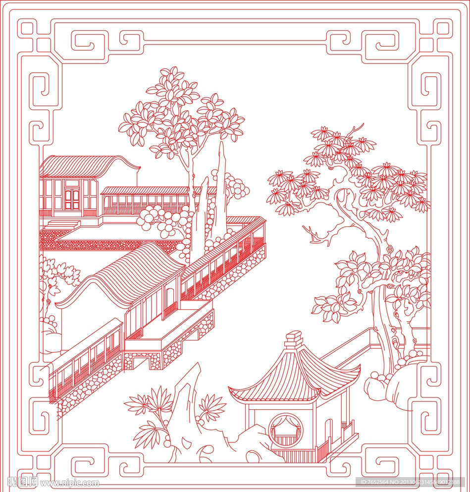 精雕线描图