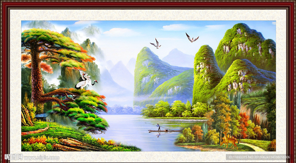 黄山迎客松 迎客松 油画