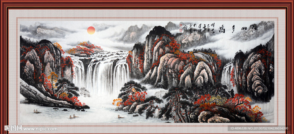 国画 山水画 壁画