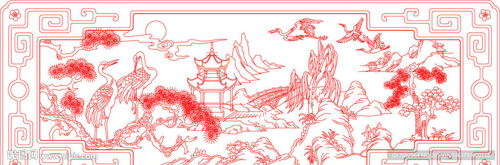 精雕线描图