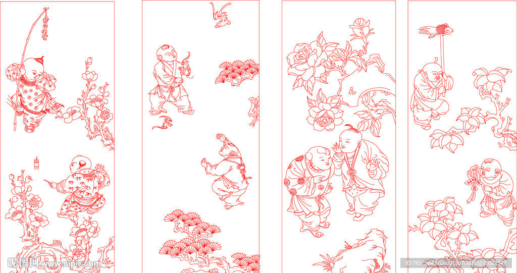 精雕线描图