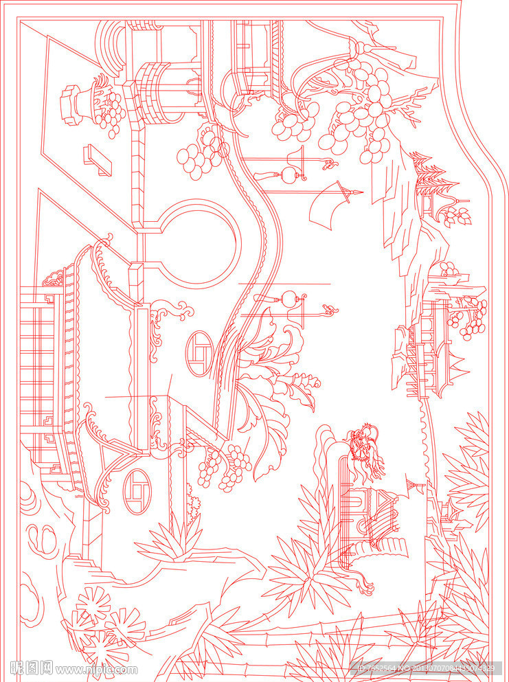 精雕线描图