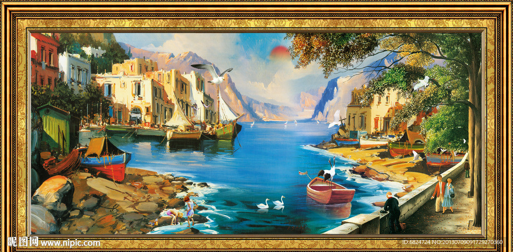 油画风景 欧式油画风景