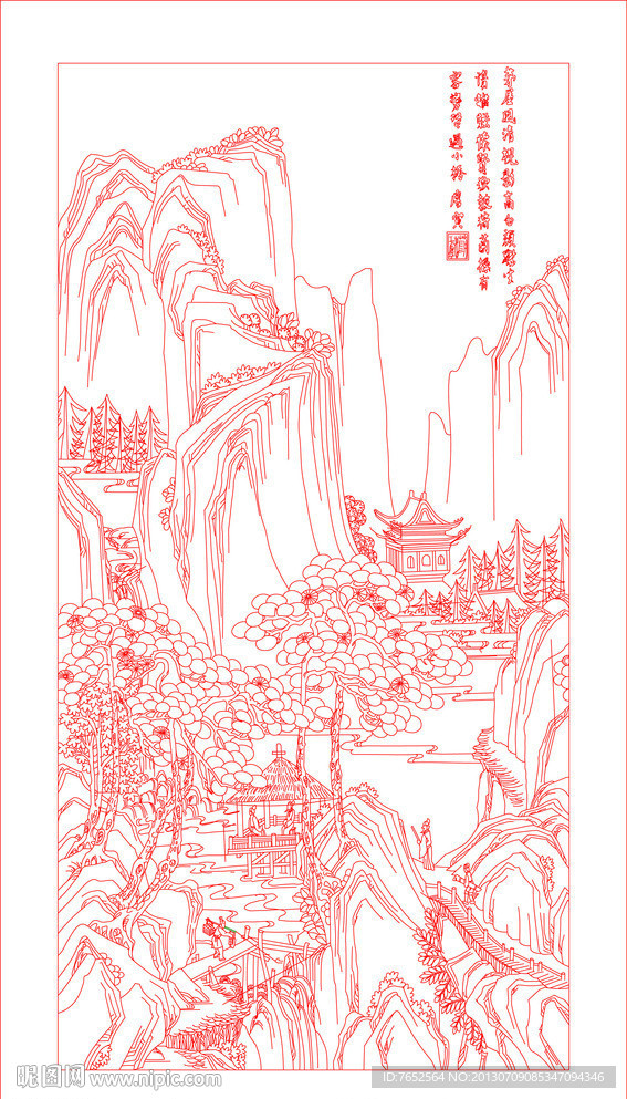 精雕线描图