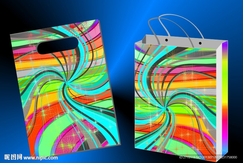 彩条飘飞 手提袋