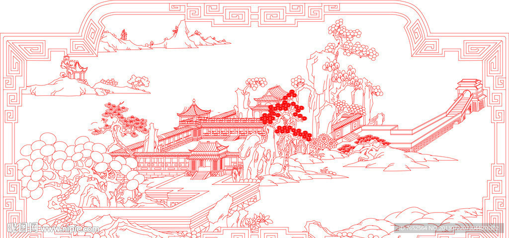 精雕线描图