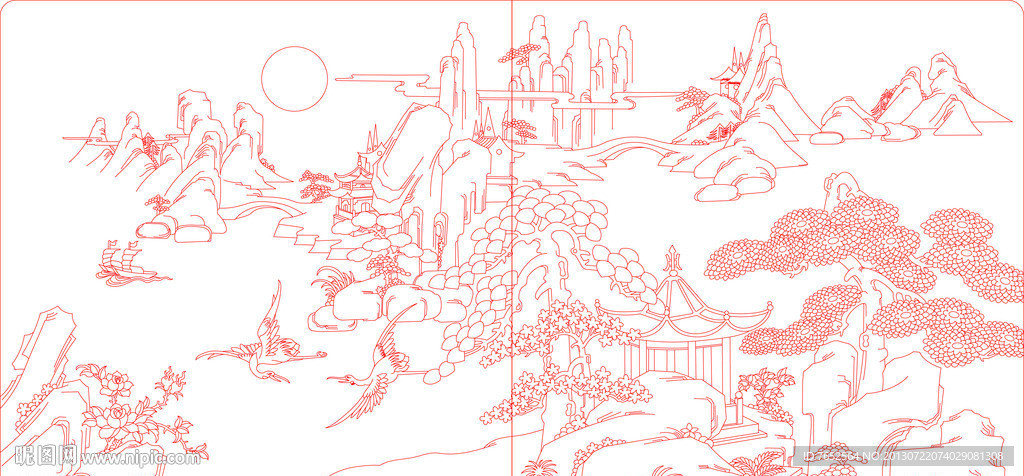 精雕线描图