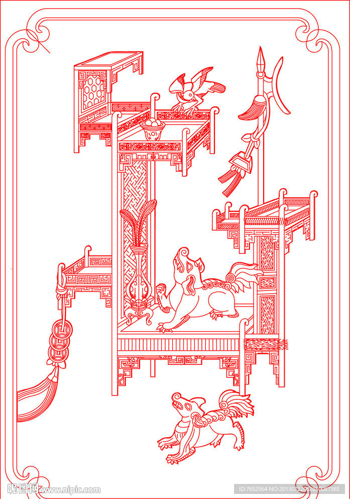 精雕线描图