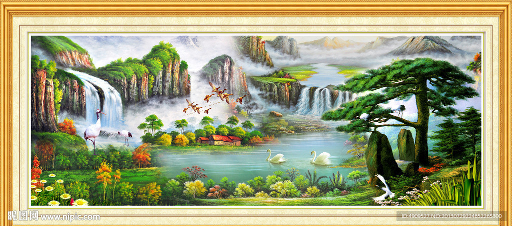 聚宝盆油画