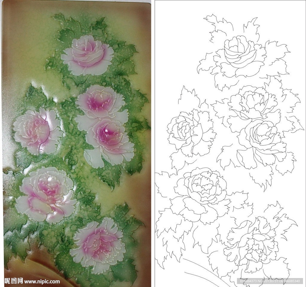 小花 浮雕花